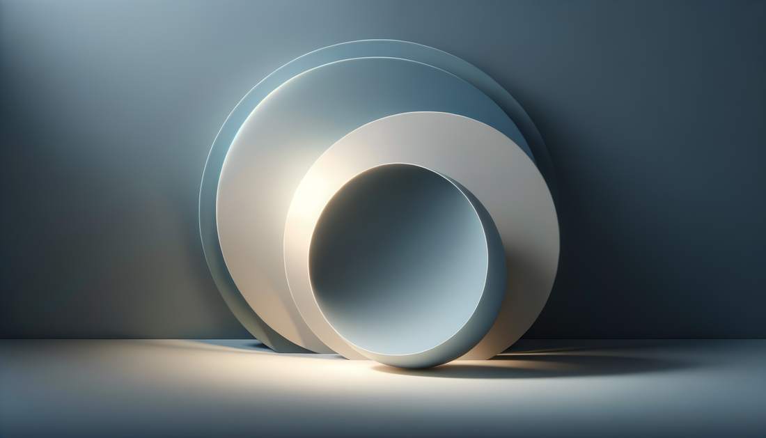 soft abstract shapes in cool blue and gray tones with gentle lighting